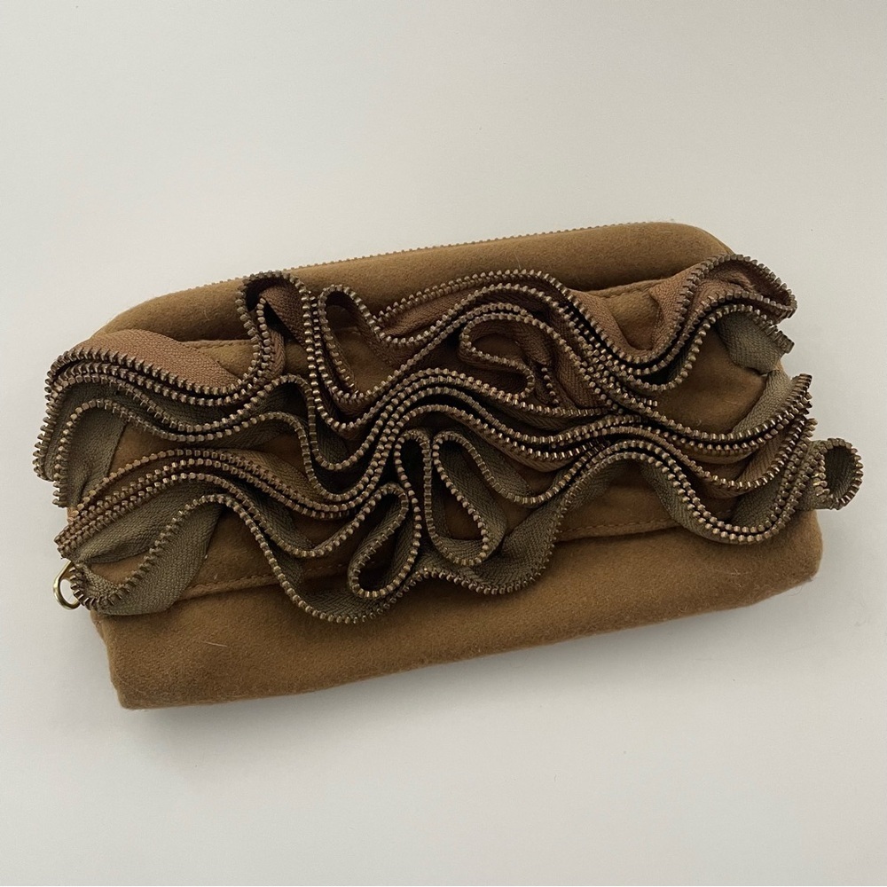 J Crew Wool Zippered Statement Pouch Mini Travel